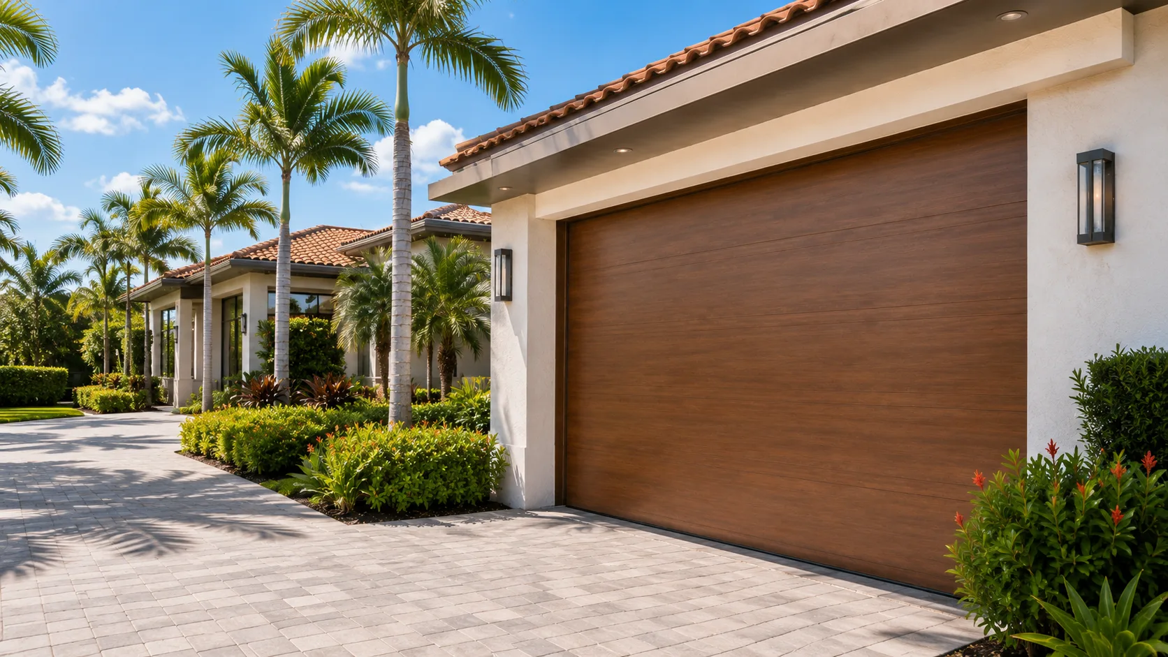 Garage Doors USA technician greeting a homeowner for a free estimate in Boca Raton